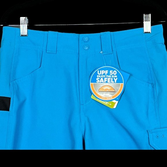 Columbia Mens Cargo Short Size 30 x10 Blue UPF 50 Sun Protect Omni Shield /Shade - Picture 9 of 12